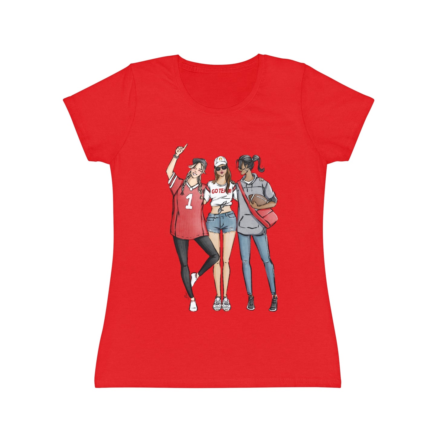 Keepsake Couture Fashion Illustrated Game Day T-Shirt - RED TEAMS