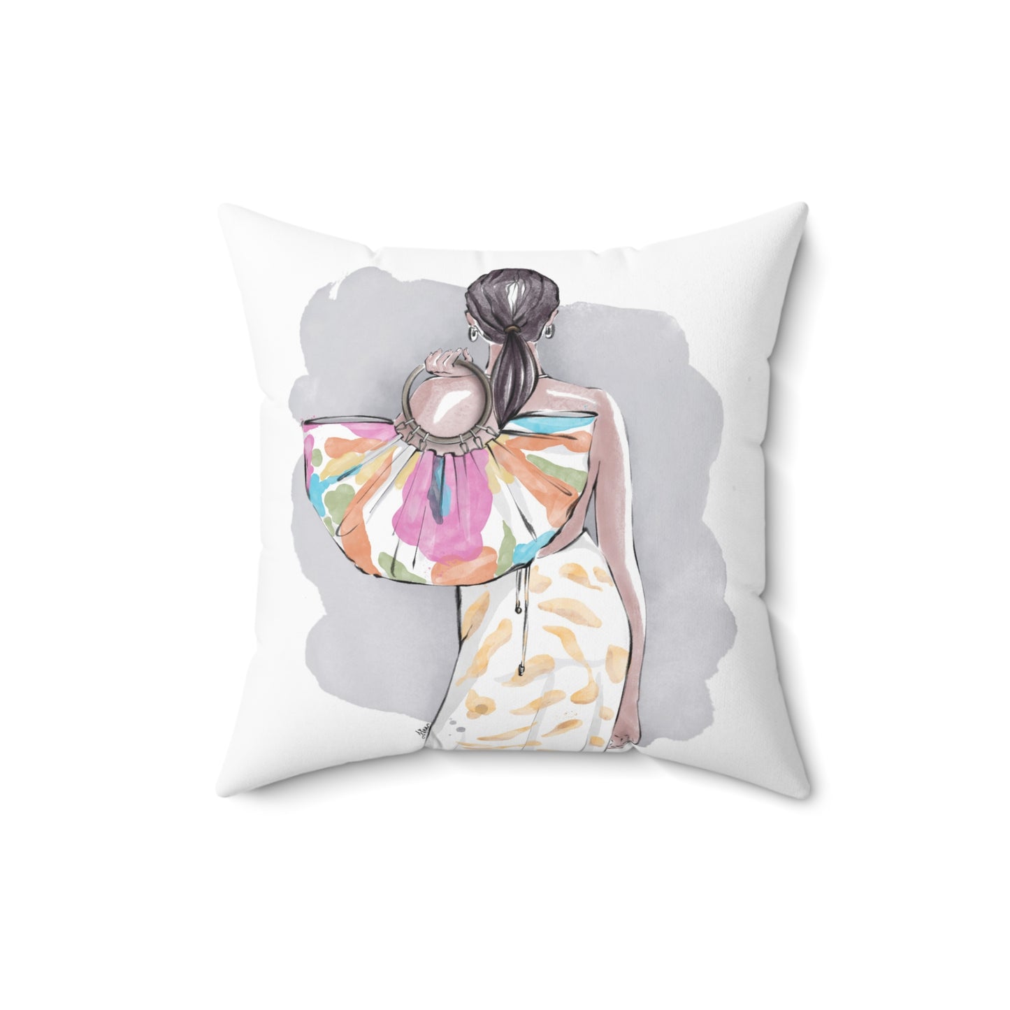 Keepsake Couture Inspirational Fashion Illustrated Square Pillow