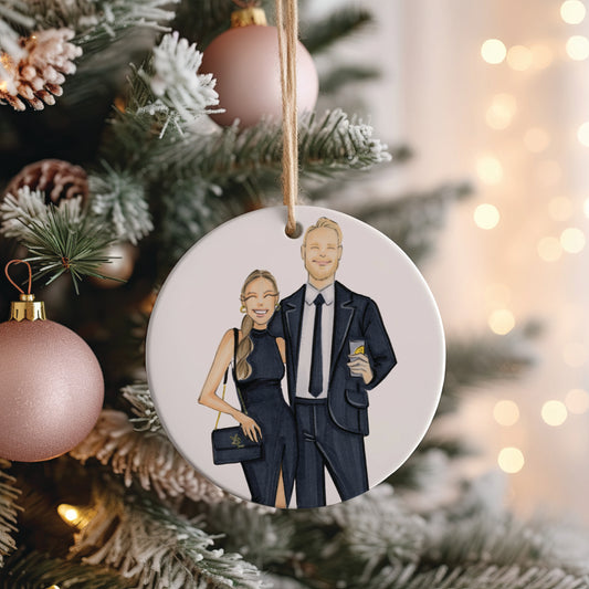 Custom Fashion Illustration Acrylic Ornament Personalized with Name & Date