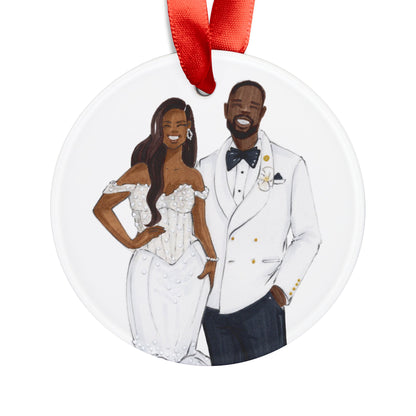 Custom Illustrated Acrylic Ornament with Ribbon