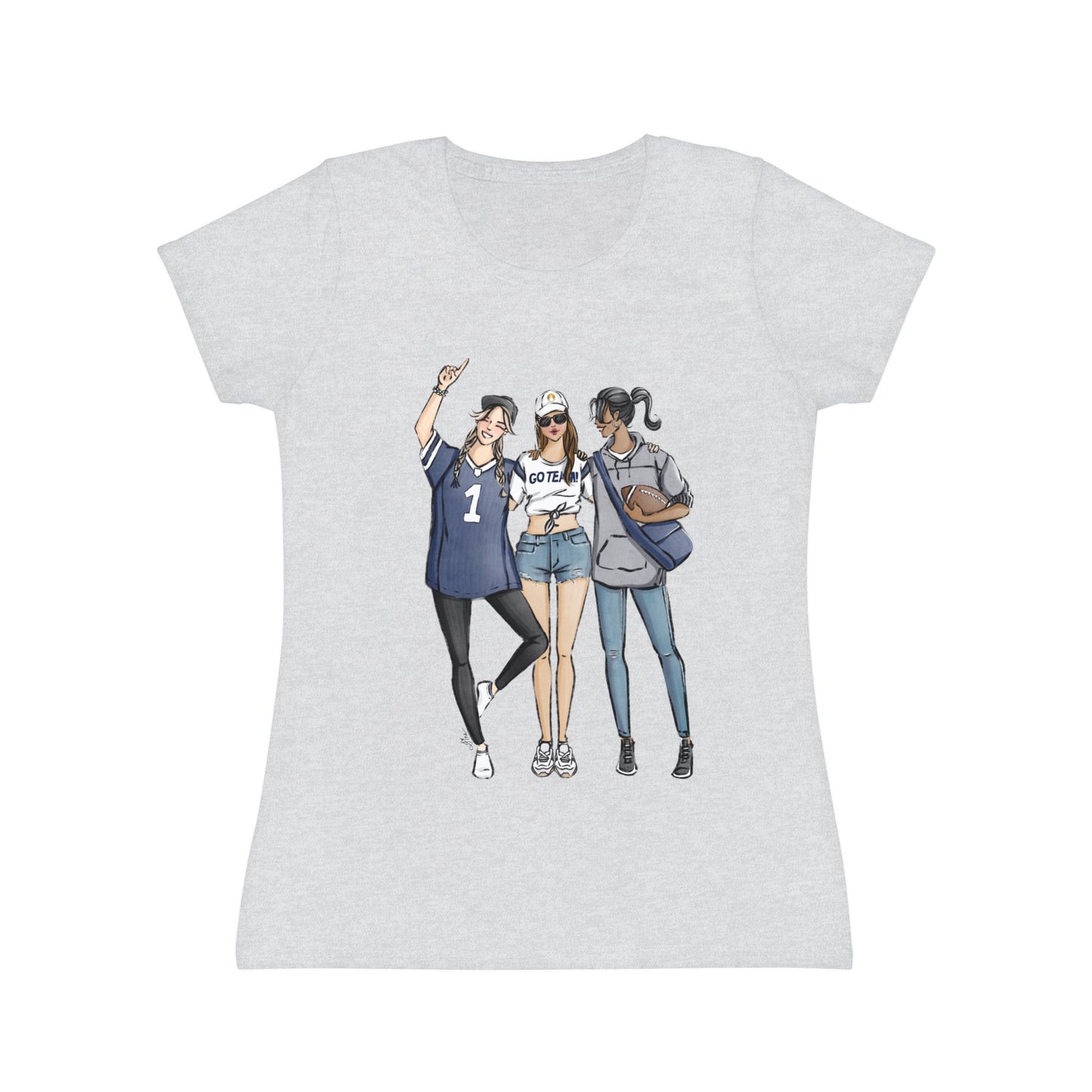 Keepsake Couture Fashion Illustrated Game Day T-Shirt - NAVY TEAMS