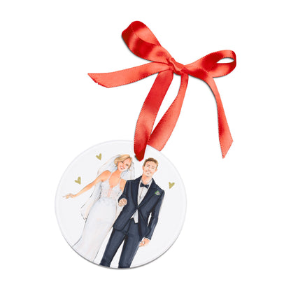 Custom Illustrated Acrylic Ornament with Ribbon