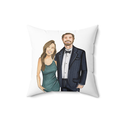 Custom Fashion Illustrated Pillow with Personalized Name & Event Date
