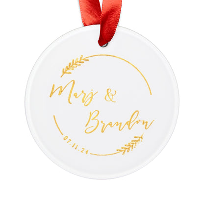 Custom Illustrated Acrylic Ornament with Ribbon