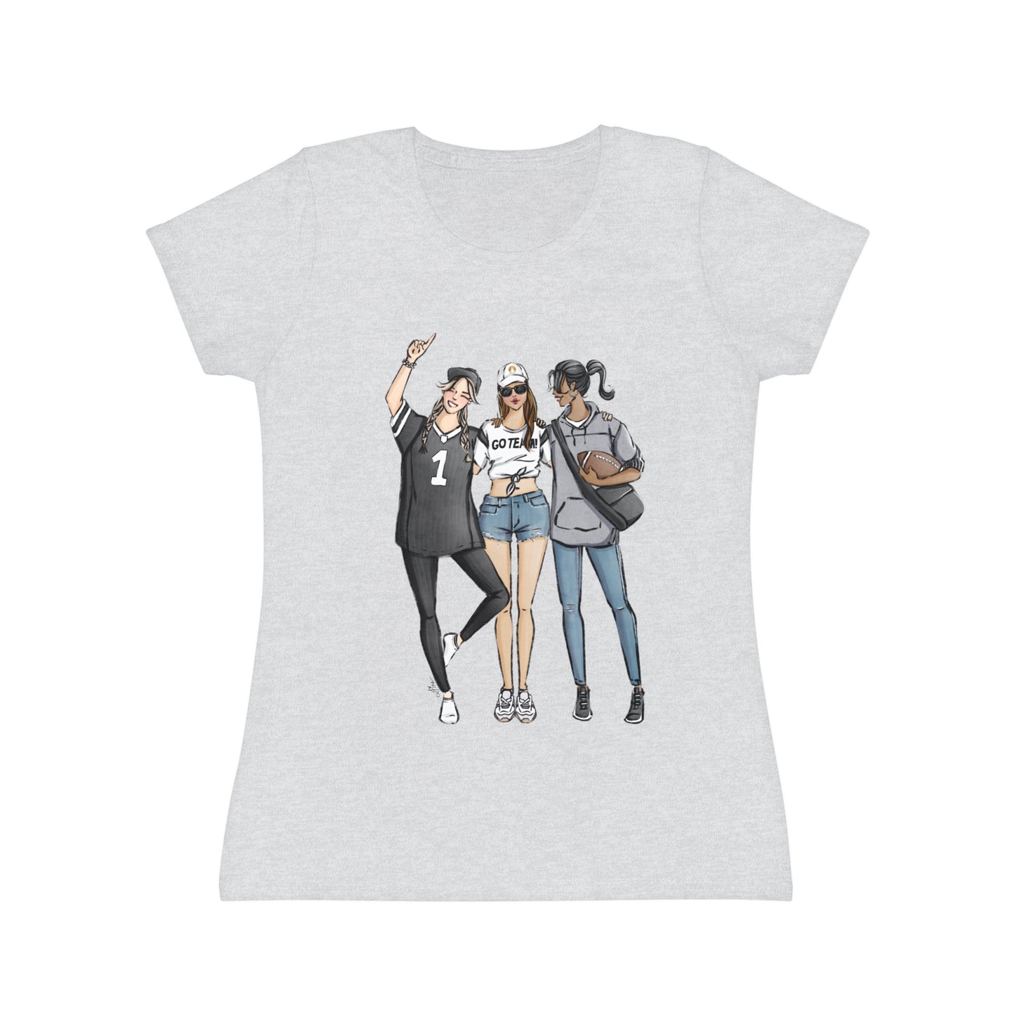 Keepsake Couture Fashion Illustrated Game Day Tee Shirt (multiple team colors)