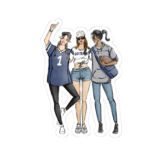 Keepsake Couture Fashion Illustrated Game Day Kiss-Cut Stickers - NAVY TEAMS