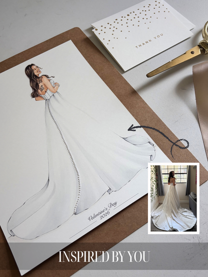 Framed Custom Bride Fashion Illustration
