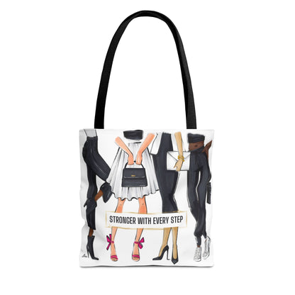 Stronger with Every Step Fashion Illustrated Tote Bag