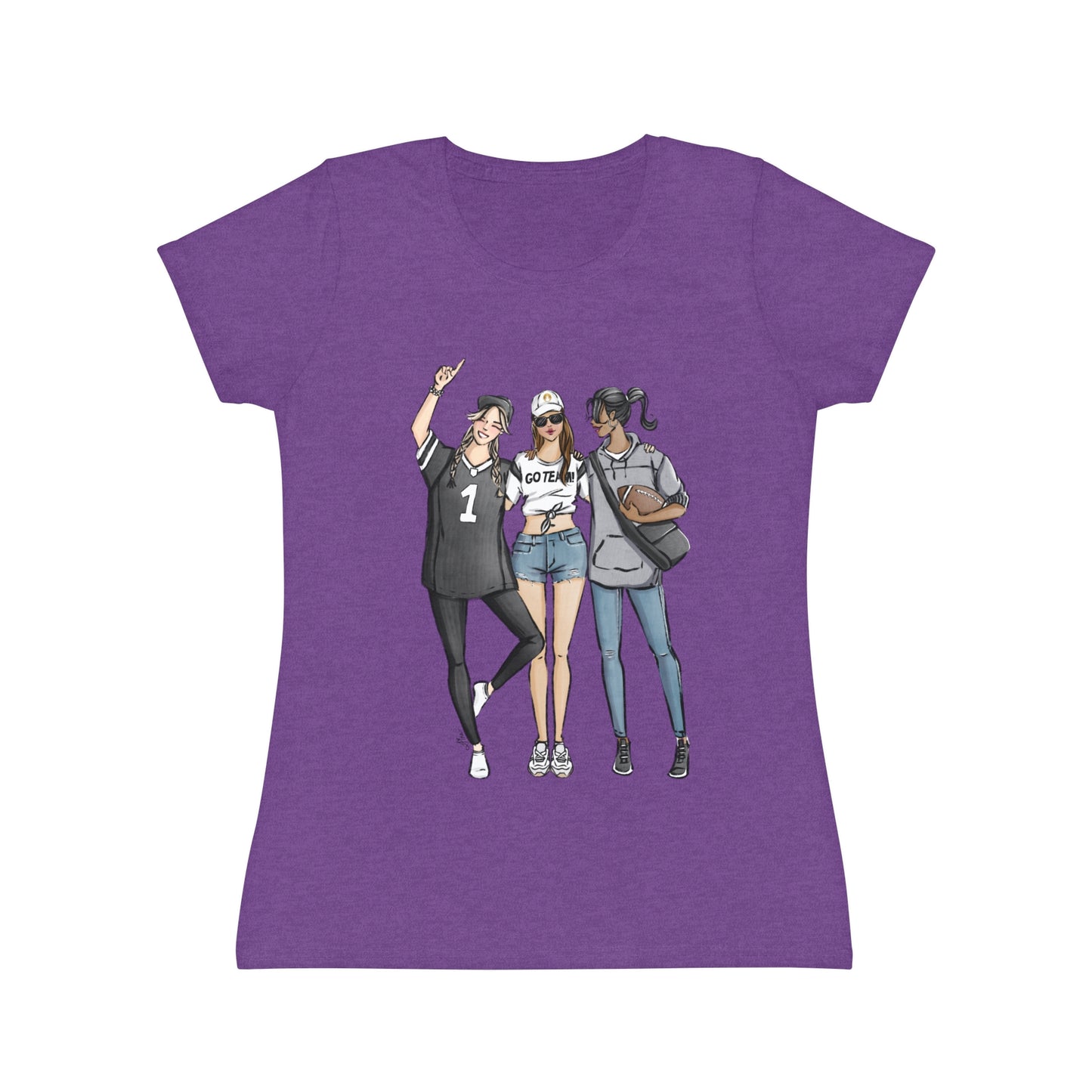 Keepsake Couture Fashion Illustrated Game Day T-Shirt - PURPLE TEAMS