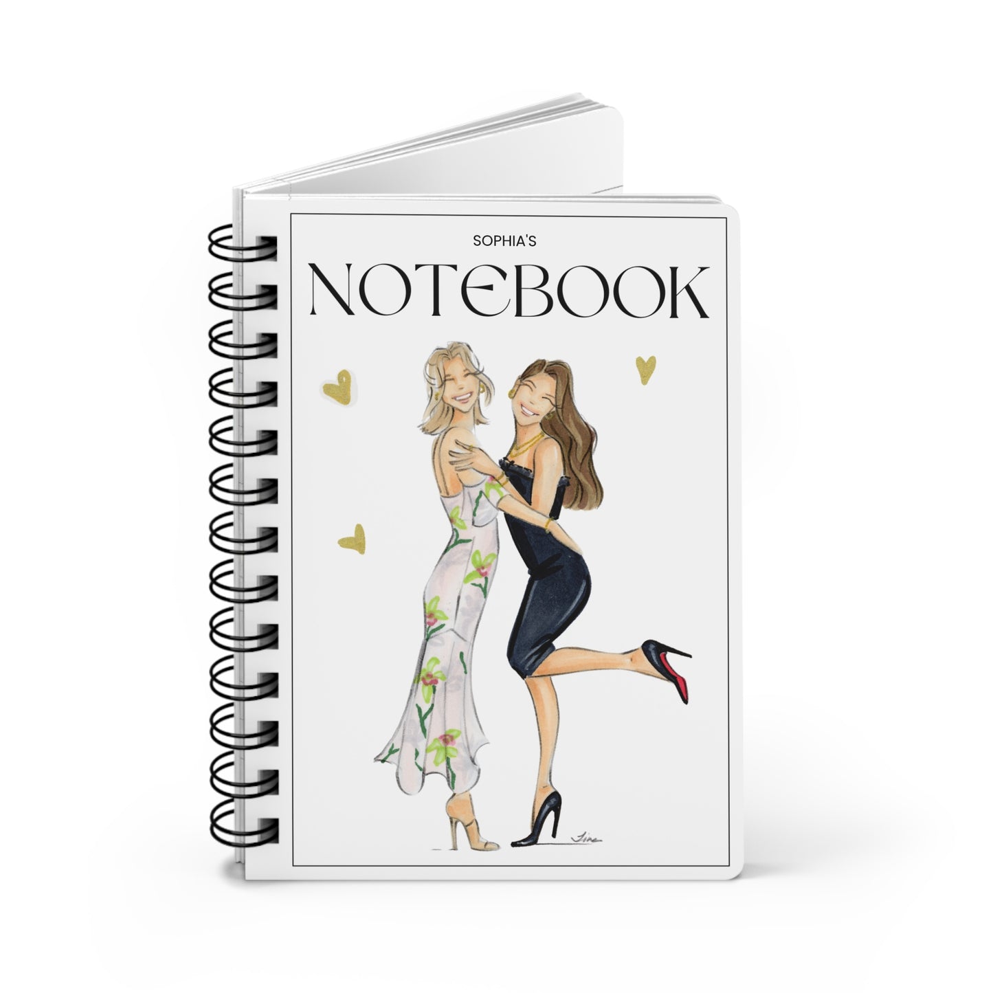 Custom Fashion Illustrated Notebook Journal Personalized with Your Name