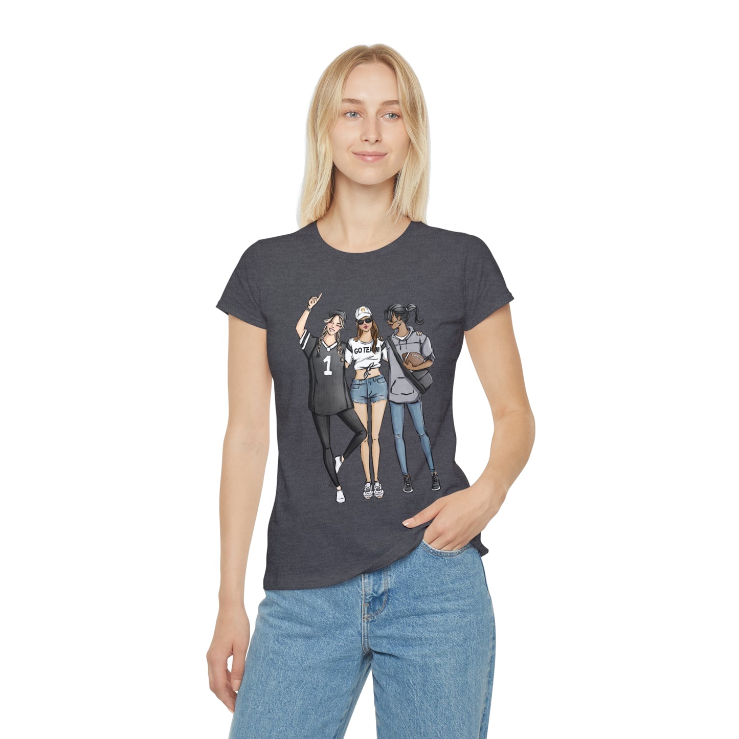 Keepsake Couture Fashion Illustrated Game Day Tee Shirt (multiple team colors)