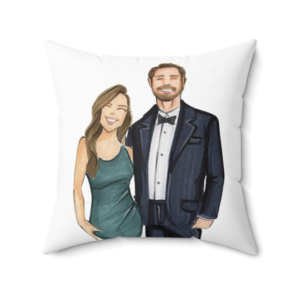 Custom Fashion Illustrated Pillow with Personalized Name & Event Date