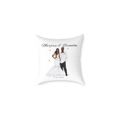 Marjorie & Brandon Custom Illustrated Wedding Pillow