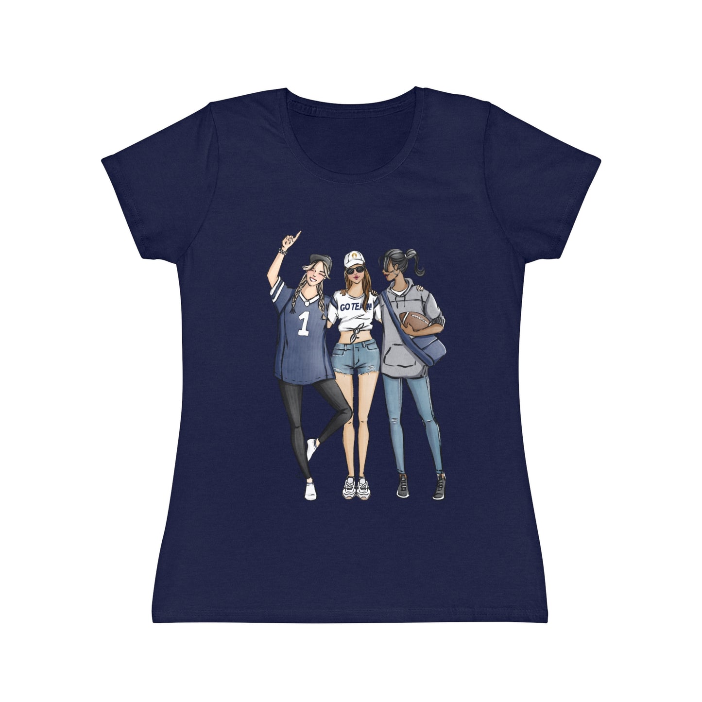 Keepsake Couture Fashion Illustrated Game Day Tee Shirt (multiple team colors)