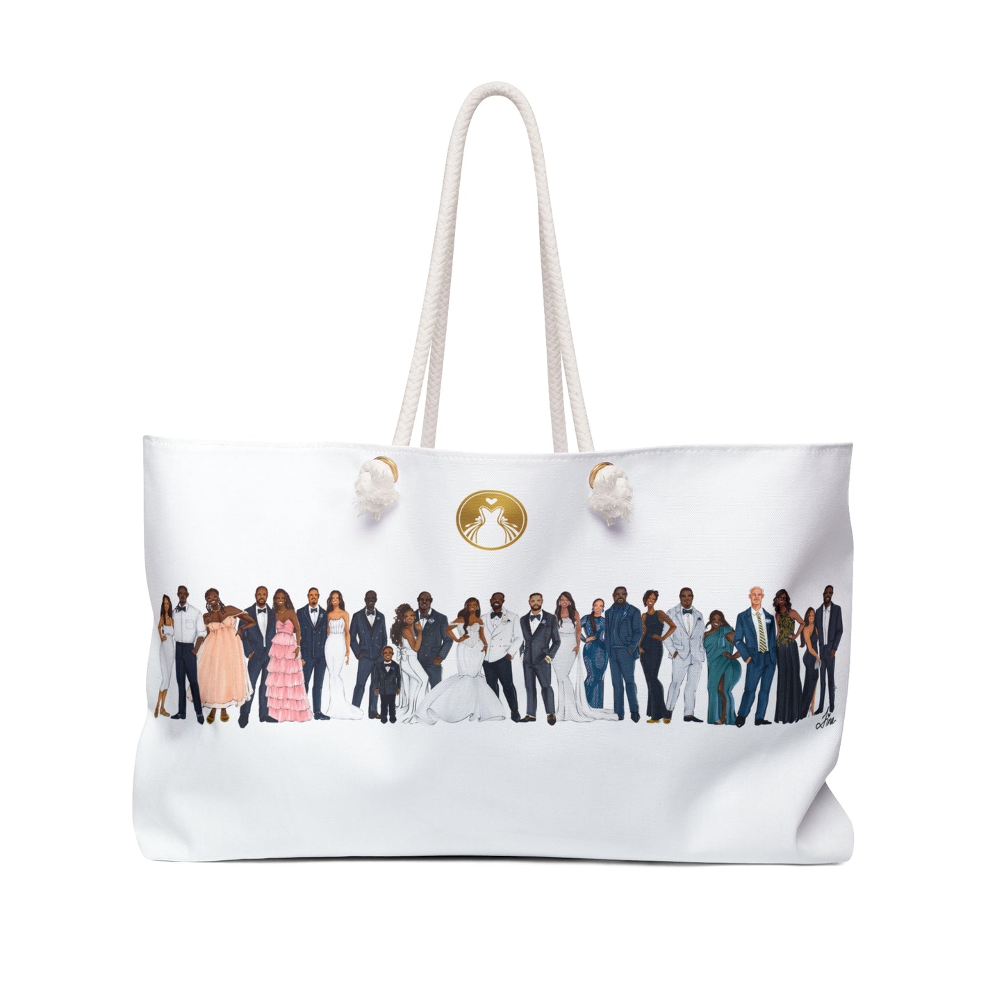 Custom Illustrated Wedding Party Tote