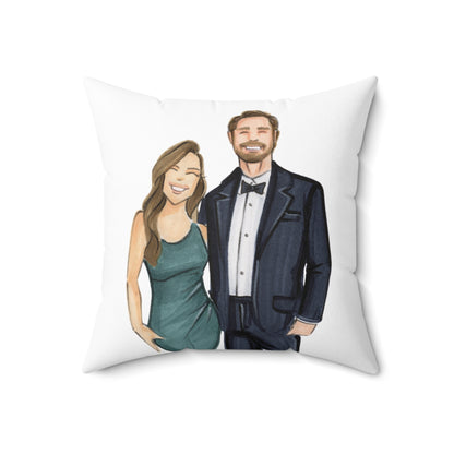 Custom Fashion Illustrated Pillow with Personalized Name & Event Date