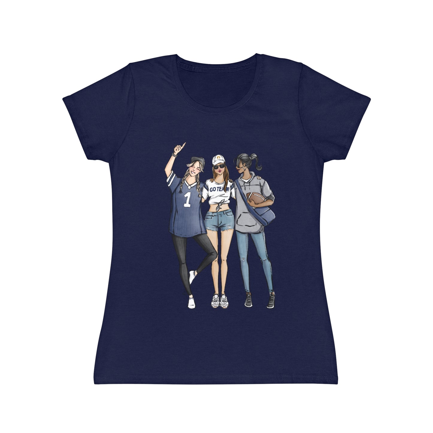 Keepsake Couture Fashion Illustrated Game Day T-Shirt - NAVY TEAMS