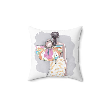 Keepsake Couture Inspirational Fashion Illustrated Square Pillow