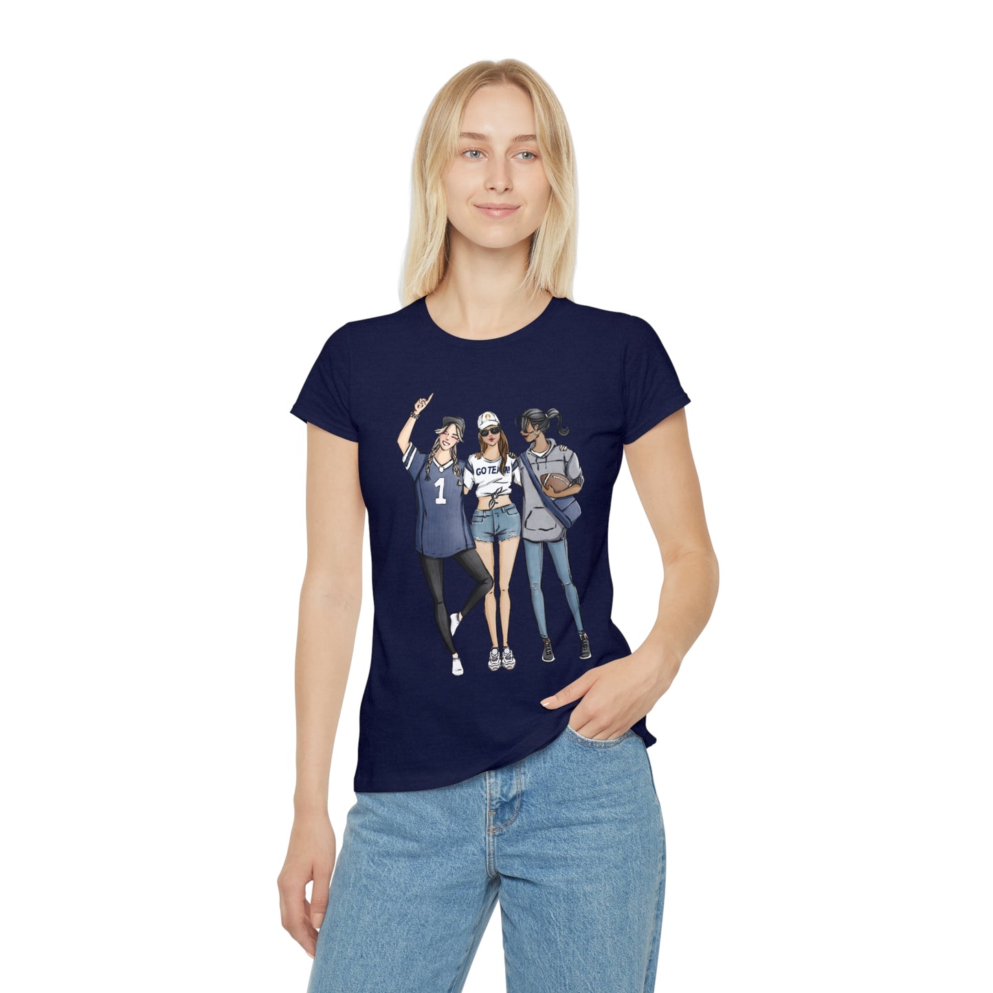 Keepsake Couture Fashion Illustrated Game Day T-Shirt - NAVY TEAMS