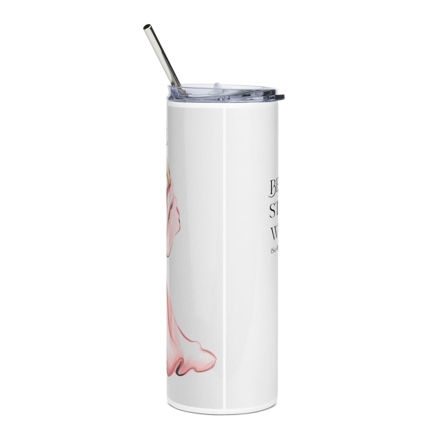 Beauty Starts Within Stainless Steel Tumbler, Inspirational Travel Mug, 20oz Water Bottle, Self-Care Gift, Fitness Motivation Cup