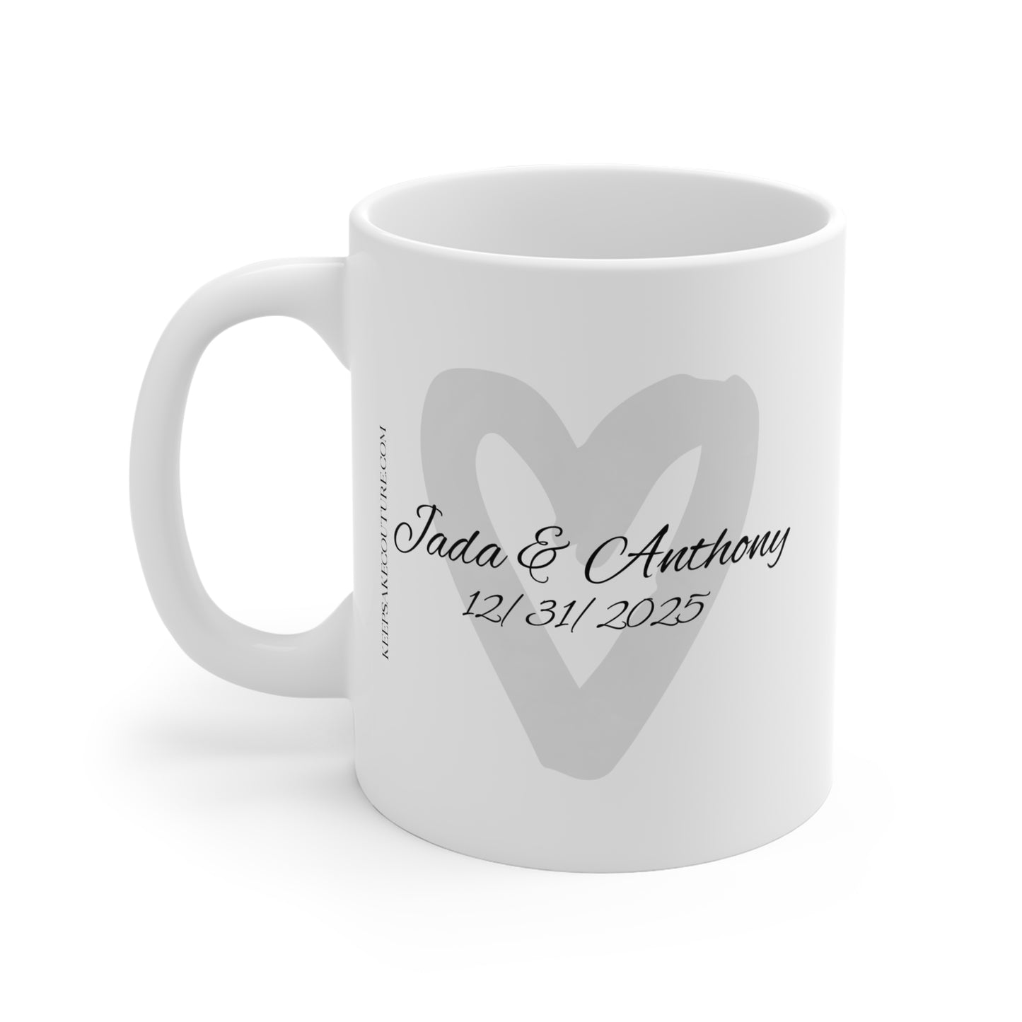 Custom Fashion Illustrated Mug with Personalized Name & Event Date (11oz)