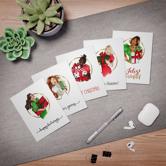 Fashion Illustrated Holiday Greeting Cards (5-Pack)