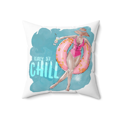 Keepsake Couture Cocktail Hour Fashion Illustration Square Pillow