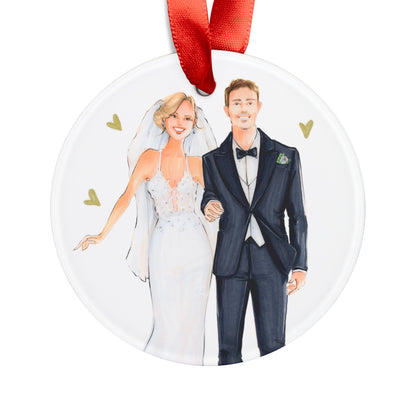 Custom Illustrated Acrylic Ornament with Ribbon