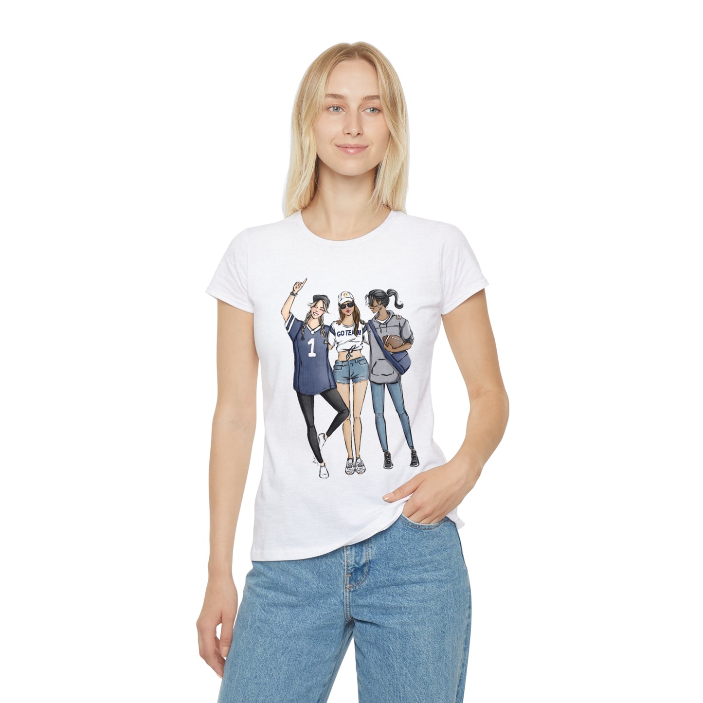 Keepsake Couture Fashion Illustrated Game Day T-Shirt - NAVY TEAMS