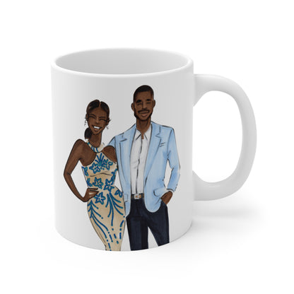 Custom Fashion Illustrated Mug with Personalized Name & Event Date (11oz)