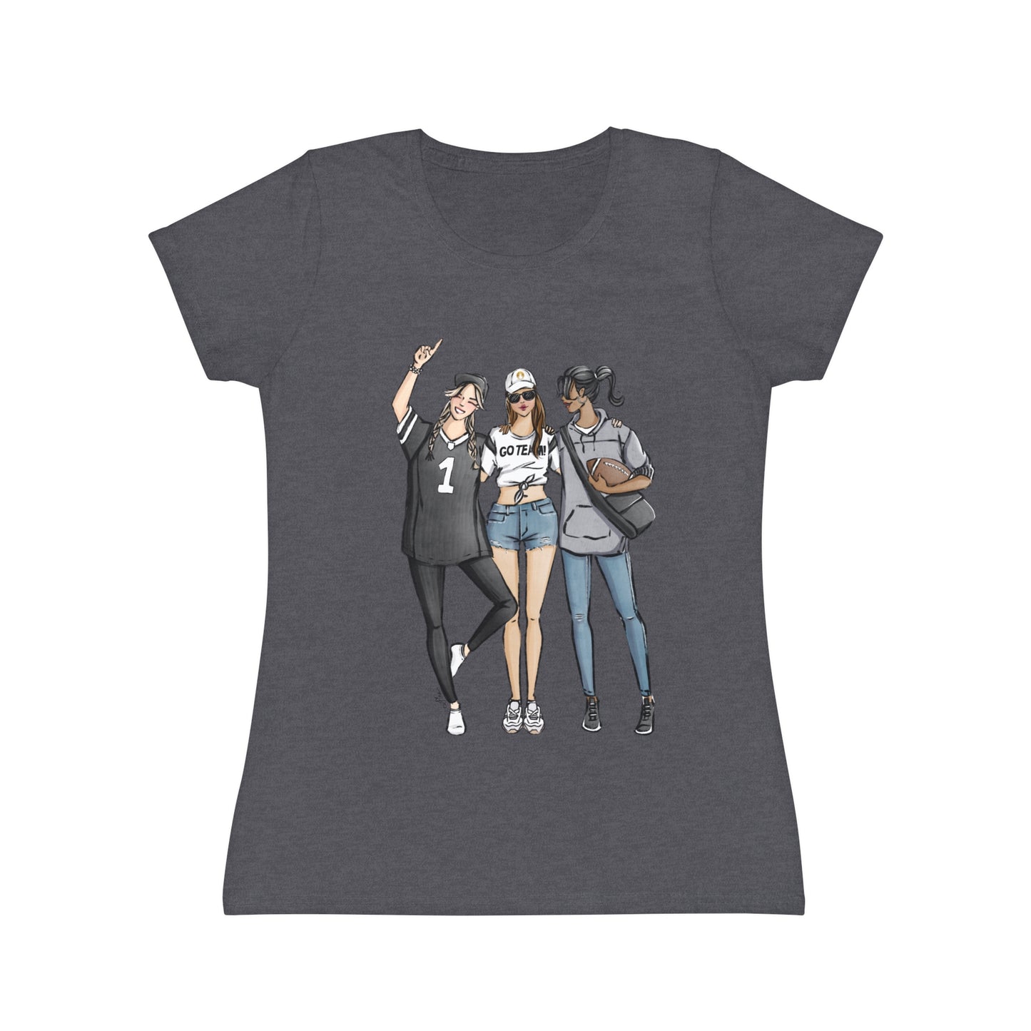 Keepsake Couture Fashion Illustrated Game Day T-Shirt - BLACK TEAMS