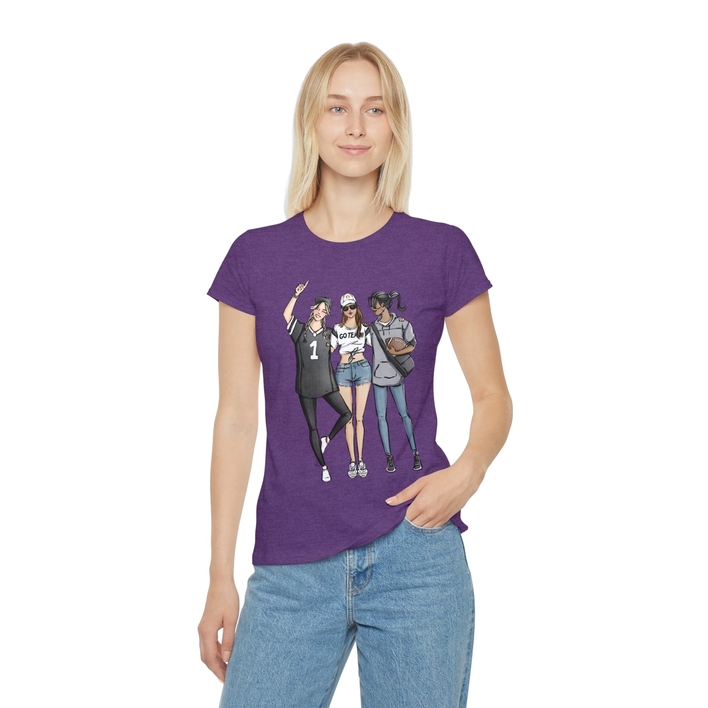 Keepsake Couture Fashion Illustrated Game Day Tee Shirt (multiple team colors)