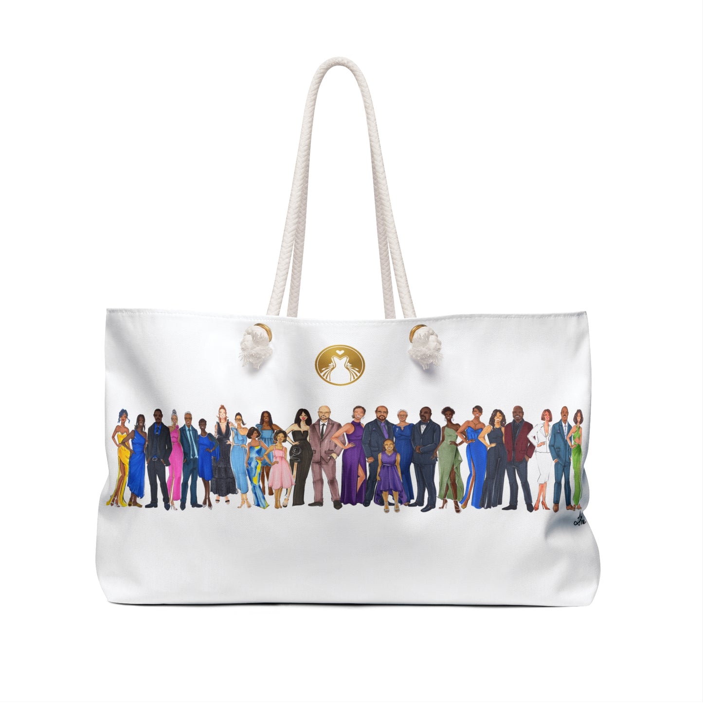 Custom Illustrated Wedding Party Tote