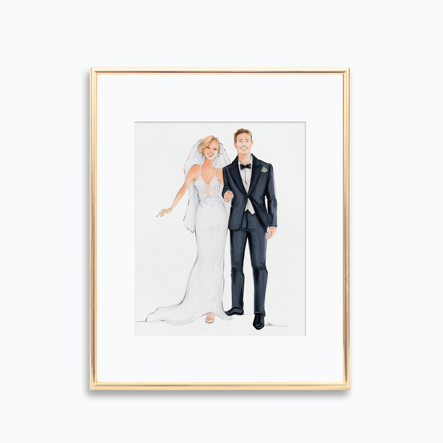 Custom Bride & Groom Fashion Illustration