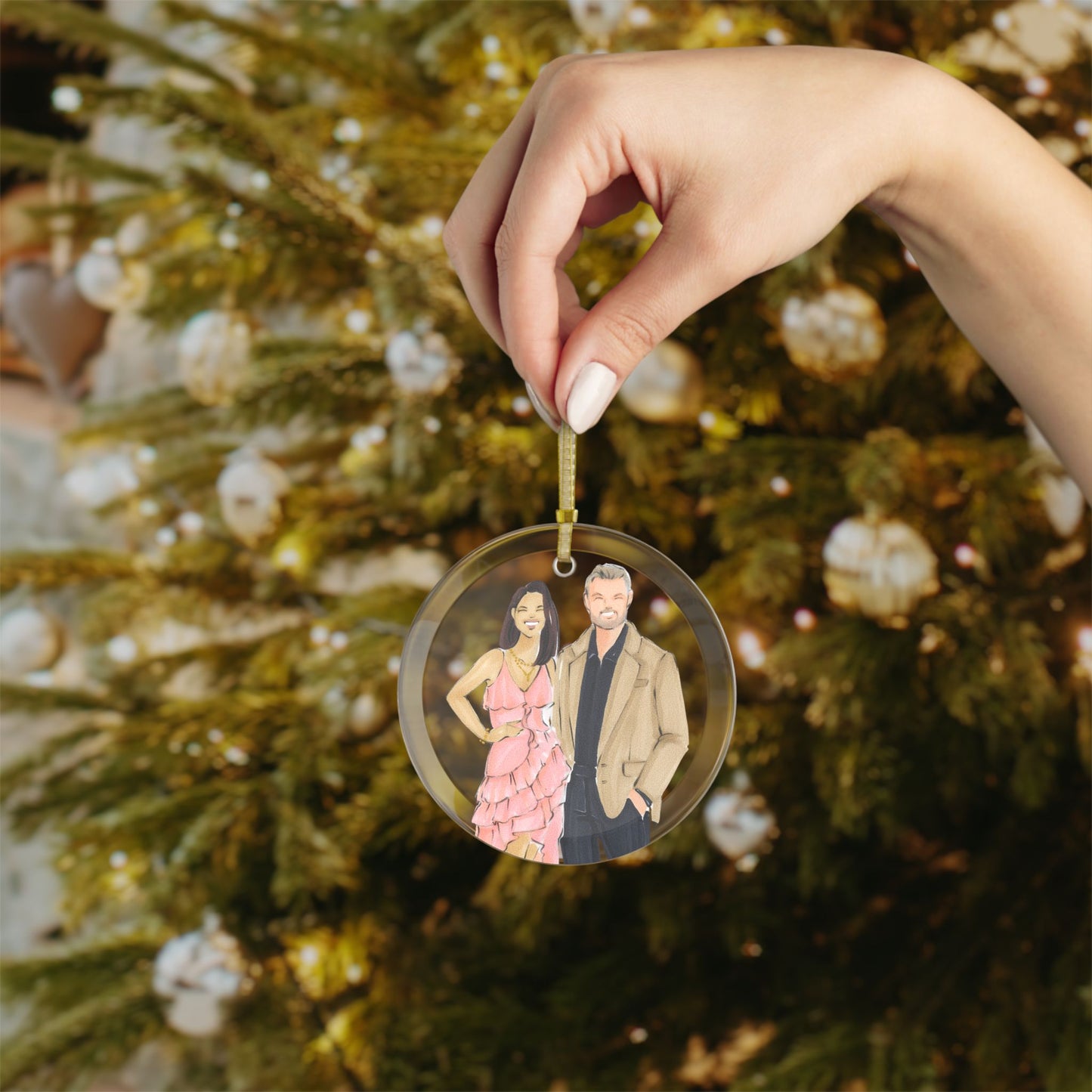 Custom Illustrated Glass Ornament