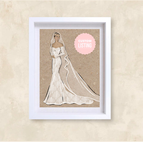 Custom Bridal Illustration Deposit (Whitney)