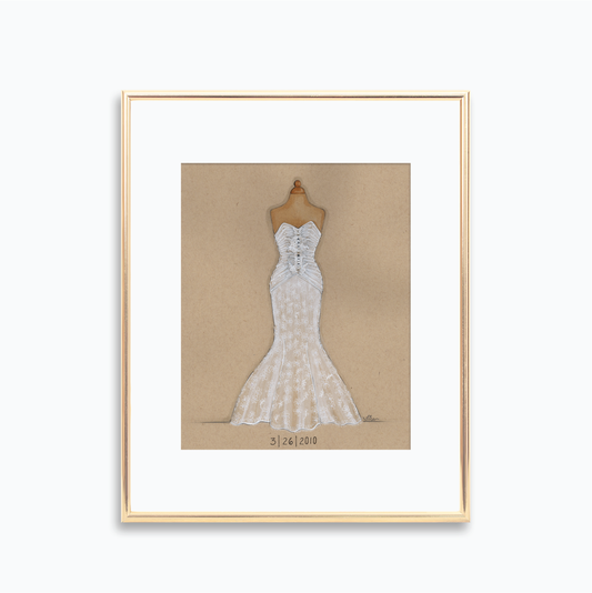 Wedding Gown Custom Fashion Illustration