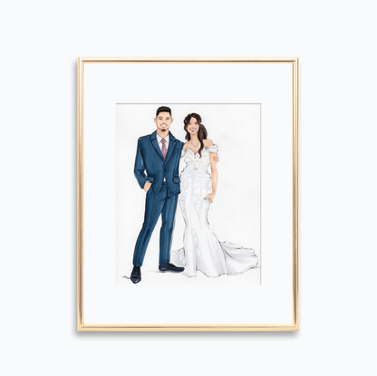 Bride & Groom Custom Fashion Illustration