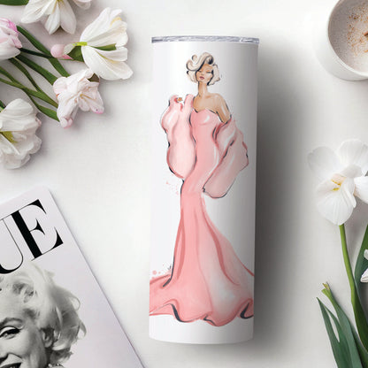 Beauty Starts Within Stainless Steel Tumbler, Inspirational Travel Mug, 20oz Water Bottle, Self-Care Gift, Fitness Motivation Cup