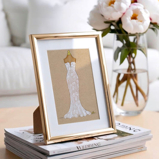 Keepsake Couture Custom Wedding Gown Dress Form Fashion Illustration