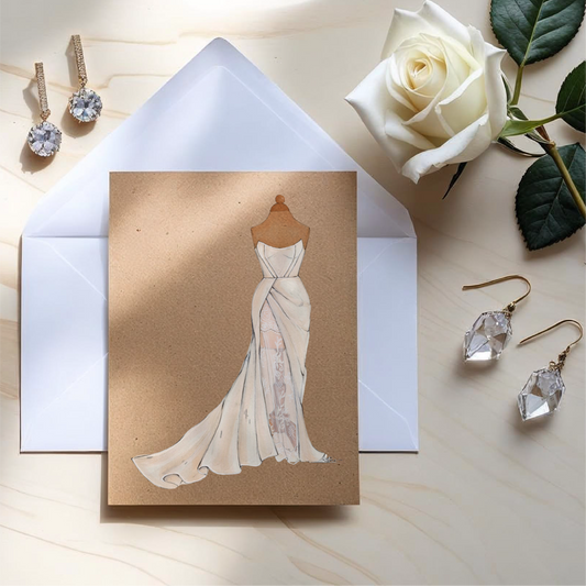 Keepsake Couture Custom Wedding Gown Dress Form Illustration (5"x7" Unframed)