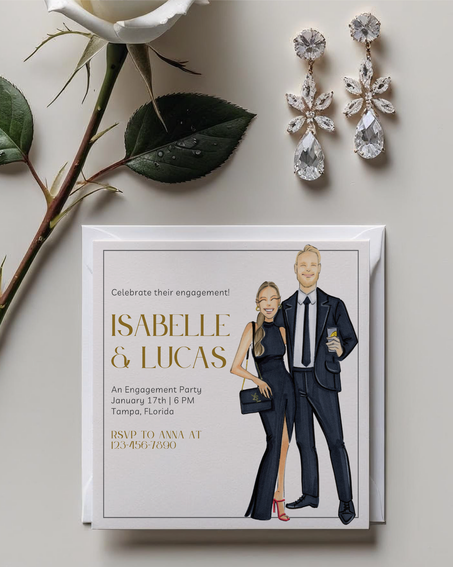 Custom Illustrated Save the Date Cards