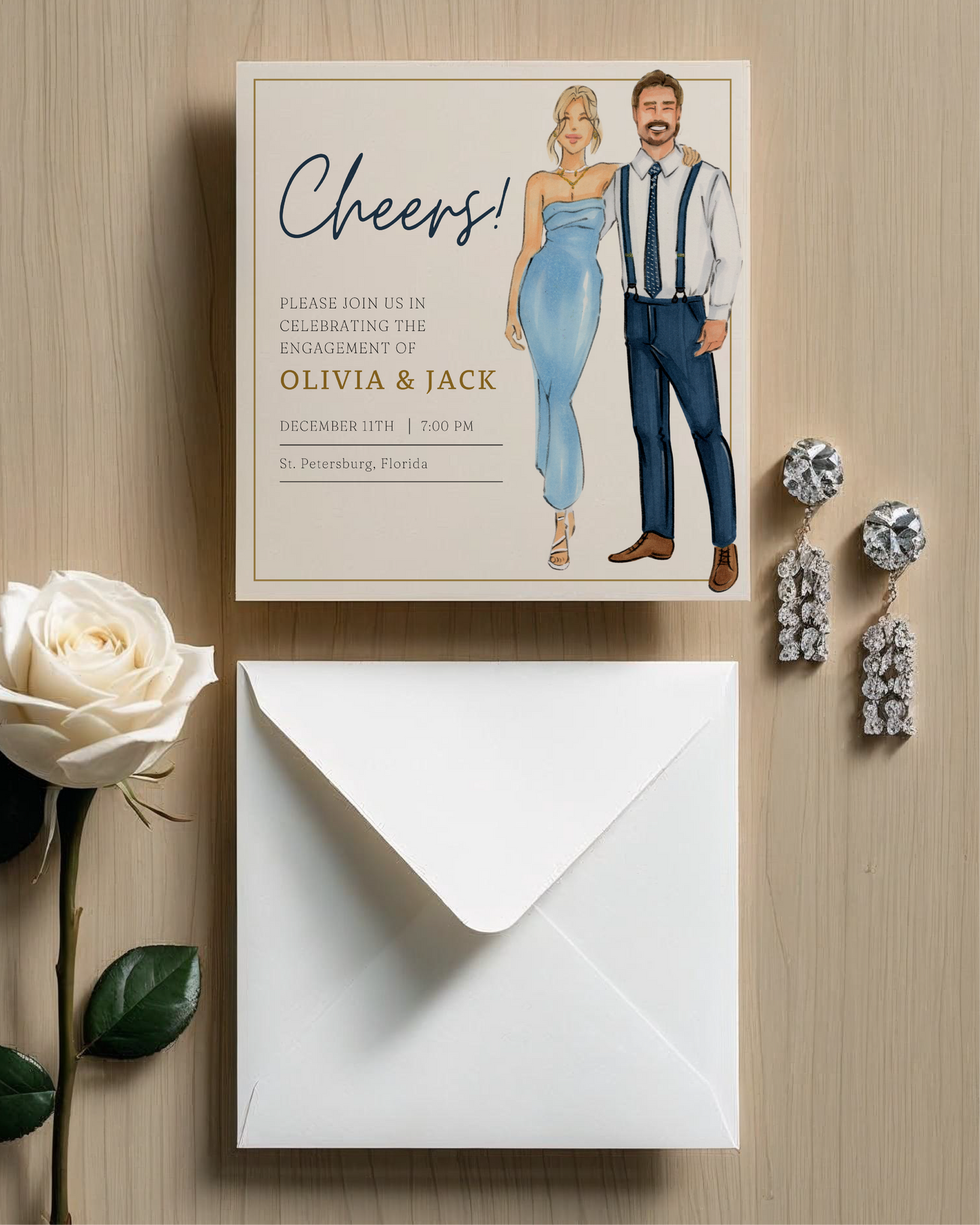 Custom Illustrated Save the Date Cards