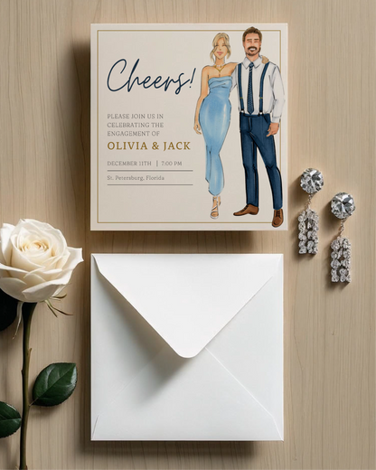 Custom Illustrated Save the Date Cards