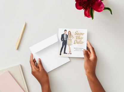 Custom Illustrated Save the Date Cards