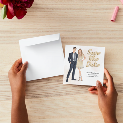 Custom Illustrated Save the Date Cards