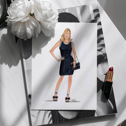 Keepsake Couture 5x7 Custom Fashion Illustration