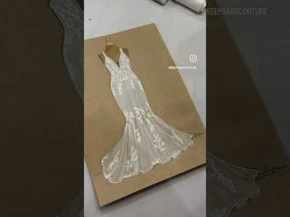 Keepsake Couture Custom Wedding Gown Dress Form Fashion Illustration