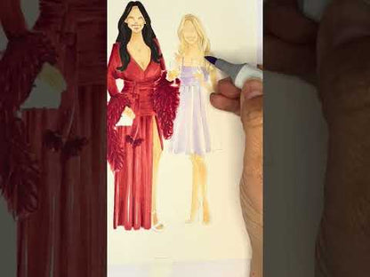 Keepsake Couture 5x7 Custom Fashion Illustration