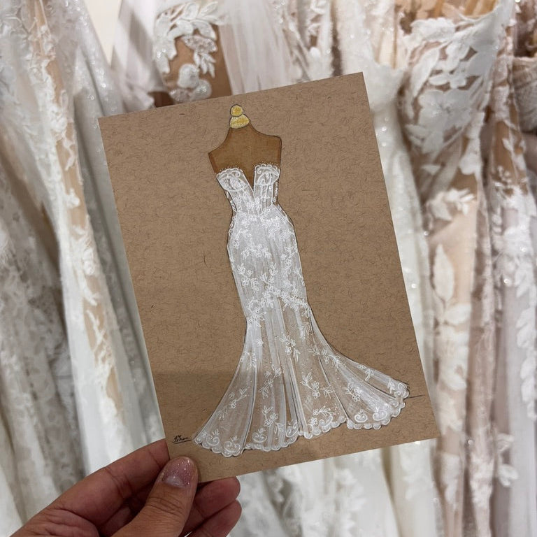 Custom Wedding Gown Dress Form Fashion Illustration (Unframed) – Keepsake  Couture